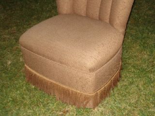 Art Deco Wing Back Boudoir Chair Bark Cloth Upholstery