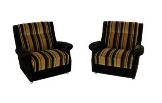 Pair of Mid Century Modern Art Deco Style Club Lounge Chairs