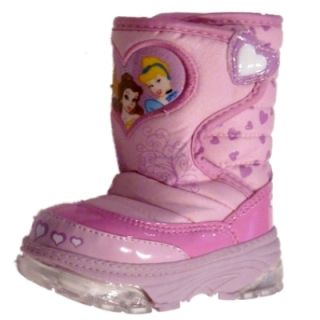 Girls Pink Light Up Disney Princess Snow Boots