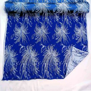 CBS 977 Chinese Brocade Fabric Royal Blue Basic with Firework Flower
