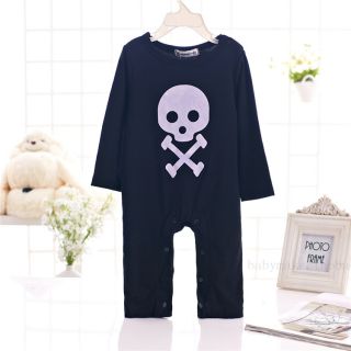 Love Boy Girl Cotton Romper Skull Coverall Baby Clothes for 6 12M C60 So Cool 80