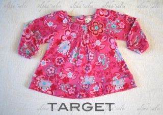 Target RRP$23 Baby Girls Long Sleeve Baby Doll Top 0 Clothes Pink Aqua New