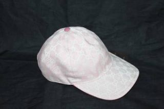 Auth Gucci Women GG Logo Pink Baseball Hat L