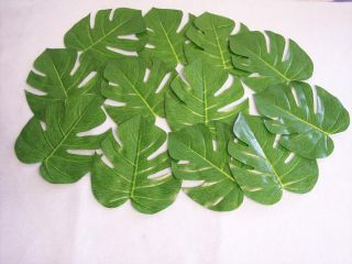 12 Large Tropical Leaves Luau Beach Party Decorations Free SH