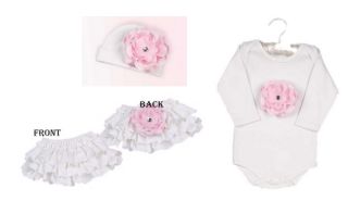 Bearington Bears Easter Spring Flower Baby Bloom Shirt Hat Girls Pink White Set