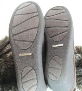 Women's Report Effie Suede Leather Brown Boots Fur Trim Pom Poms Size 10