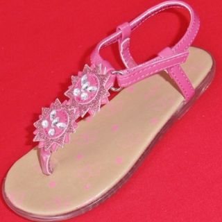 New Girl's Toddler's KK Luna Pink Strappy Flower Fashion Sandals Dress Shoes