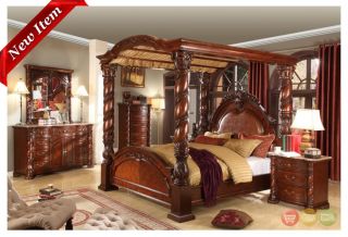 Castillo de Cullera Cherry Queen Size Canopy Bedroom Set
