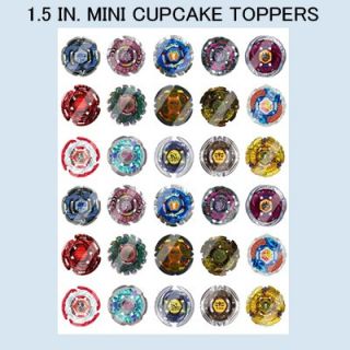 Edible 1 5 in 1 65 in 1 75 in 2 in Cupcake Cookie Cakepop Toppers Beyblade
