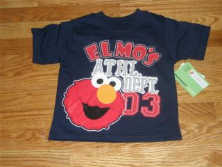 Sesame Street Elmo Boys T Shirt Top SS Blue Red 2T 3T