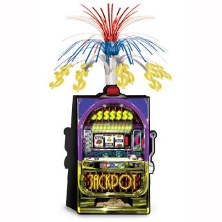 Las Vegas Casino Themed Party Card Foil Slot Machine Centrepiece Decoration