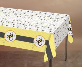 Buzz Baby Shower Summer Themed Bumble Bee Party Picnic Plastic Tablecover