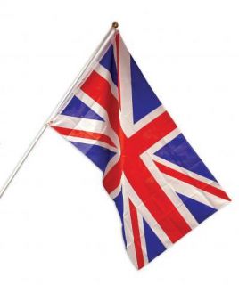 Party Decorations Supplies Union Jack Flag with Metal Flag Pole