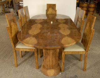 8 Walnut Art Deco Dining Table Chairs Chair Diners 1920