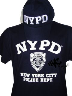 NYPD Navy T Shirt Baseball Hat Tee Gift Set Mens s 2XL