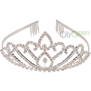 Shinning Party Bridal Wedding Rhinestone Crown Tiara Headband Hair Clip Jewery