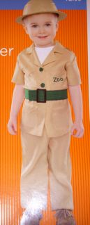 Zookeeper Zoo Costume Shirt Pants Hat 12 24M