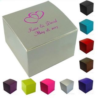 Personalized Wedding Party Favor Candy Treat Gift Box 3x3x2" 100 Custom Bxs