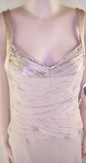 A62 Taupe $192 Jones New York Silk Dress Party Cruise Evening Gown Sz 8