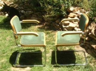 2 Vintage Mid Century Modern Chrome Metal Retro Chairs 1950'S