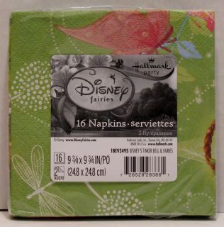 Disney Fairies Tinker Bell Party 16 Dessert Plates Beverage Napkins Cups