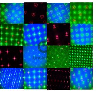 DJ Laser Light LED Blue Disco KTV Stage Show Lighting 16 Patterns Projector R G