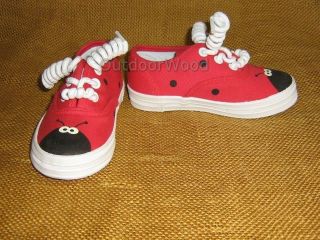 Monkey Toes Red Lady Bug Tennis Shoes Size 7 New