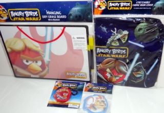 4pc Angry Birds Star Wars Red Skywalker School Supplies Book Cover Board Eraser