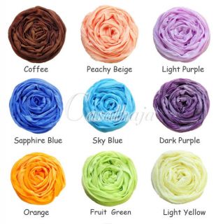 Fashion Women Candy Color Thin Long Crinkle Design Soft Scarf Shawls Wrap Stole