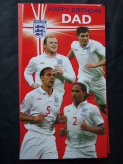Official England Football Team Birthday Card Age 5 to 10 Open or Relation