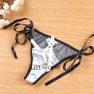 New Chic Sexy Women Lady Lace Bowknot G String Briefs Underwear Adjustable Band