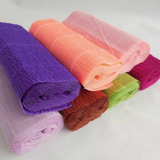 15cm Wide x 2 5 Meter Crepe Paper Streamer Craft Purple Green Pink Lilac Choices