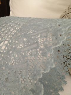 Unique Crochet Lace Lampshade Swag Pale Blue Gray So Shabby Chic Romantic Glow