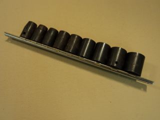Heavy Duty Metric Socket Set of 9 Gray 11mm to 24mm 6 Point Chrome Vanadium