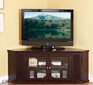 New Canten Espresso Finish Wood Corner TV Stand Entertainment Console Cabinet