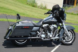 2009 Black Harley Davidson Street Glide Streetglide FLHX Rinehart True Duals 4K