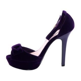 Lady Party Purple Ankle Strap Open Toe Platform High Heel Pump Sandal US 7 5