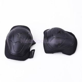 Kid Child Skating Cycling Roller Knee Elbow Wrist Protective Gear Guard Pad Blk