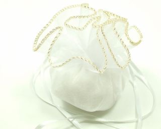 White Organza Wedding Party Gift Favor Sheer Bag Wrap Sheet with Ribbon