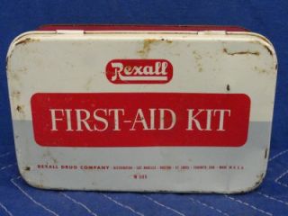 Vintage Rexall First Aid Kit and Collectable Tin Box F31