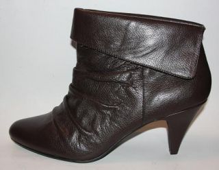 Brown Steve Madden Annnie Ankle Slouch High Heel Pull on Leather Boots Sexy 10 M