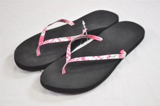 Reef Uptown Girl Pink Silver Black Snake Skin Print Thong Style Sandal Flip Flop