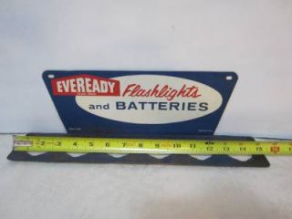Vintage Metal Eveready Flashlights Battery Display Sign