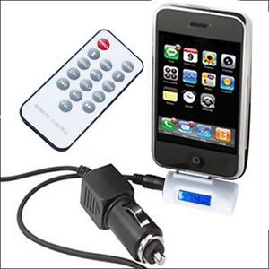 LCD FM Transmitter Car Charger with Remote Control for iPhone 4 4S 3G iPod Touch
