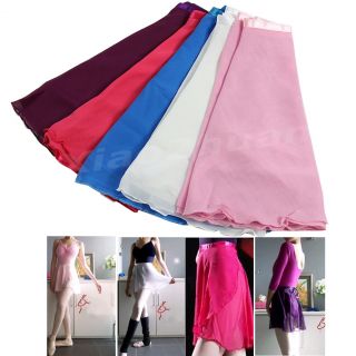New Adult Girl Women Chiffon Ballet Tutu Dance Skirt Skate Wrap Scarf 5 Colors