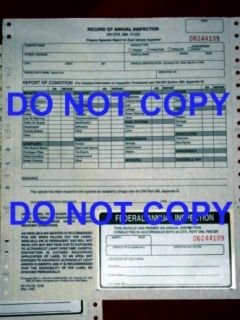 Lot Fhwa Dot Federal Inspection Forms Stickers Decals Semi Truck Trailers Dumps