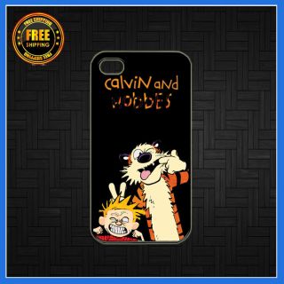 New Calvin and Hobbes Apple iPhone 4 4S Black Cover Case  Design 2