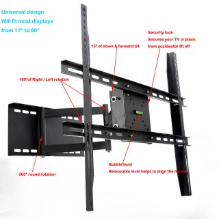 Full Motion LED LCD Plasma Swivel Tilt TV Wall Mount Bracket 17 26 32 42 55 60"