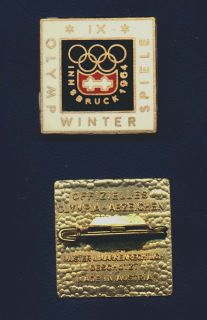 Old Original RARE 1964 Winter Olympic Games Innsbruck Austria Enamel Pinback Pin