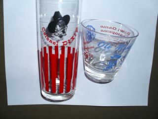 2 Vintage Ole' Miss Rebels Colonel Dixie Bowl Games Conference Champions Glasses